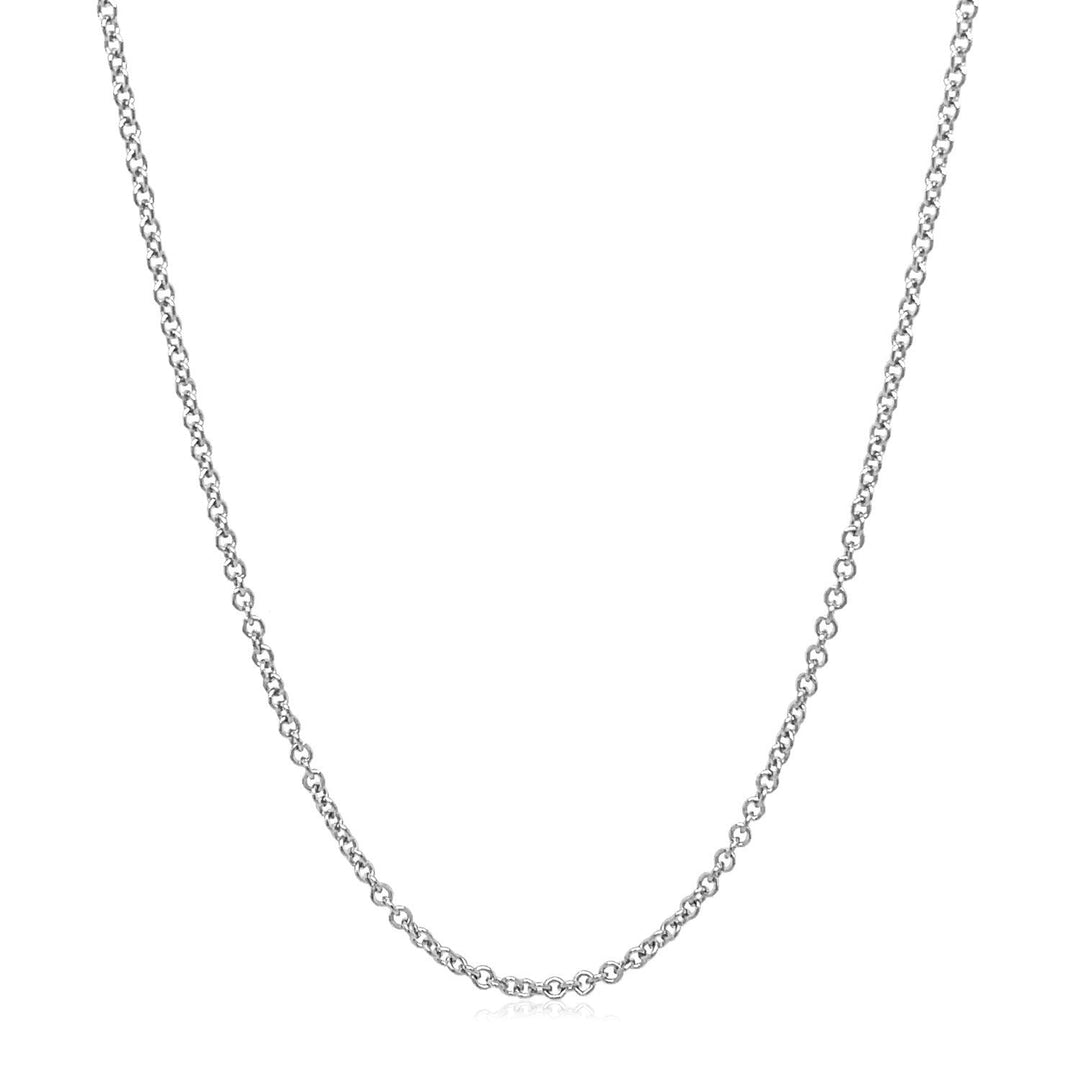 14k White Gold Round Cable Link Chain 1.5mm