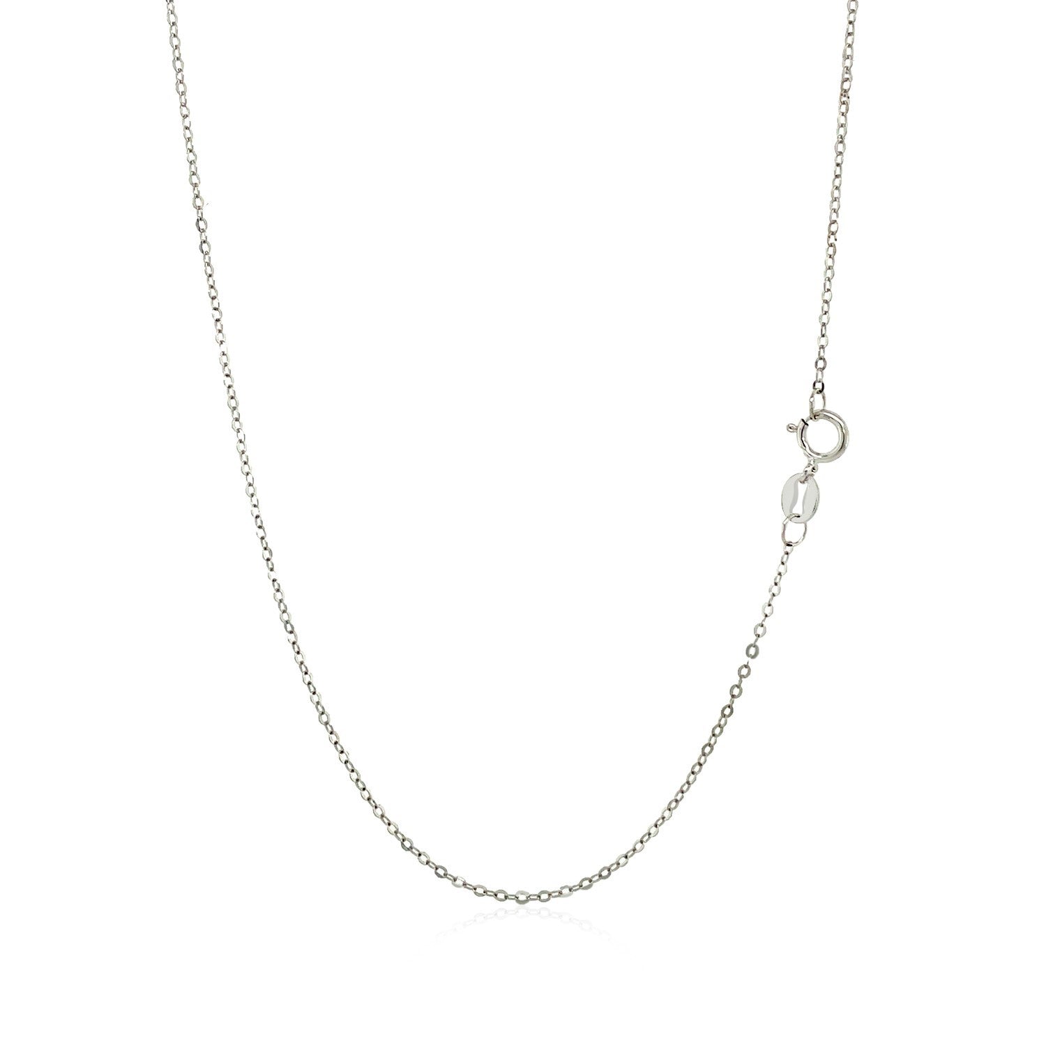 Collar mini corazón pulido de oro blanco de 14k