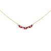 14K Yellow Gold Red Ruby and Diamond Trio Bar Line Necklace (I-J Color, SI2-I1 Clarity) - 18 inch