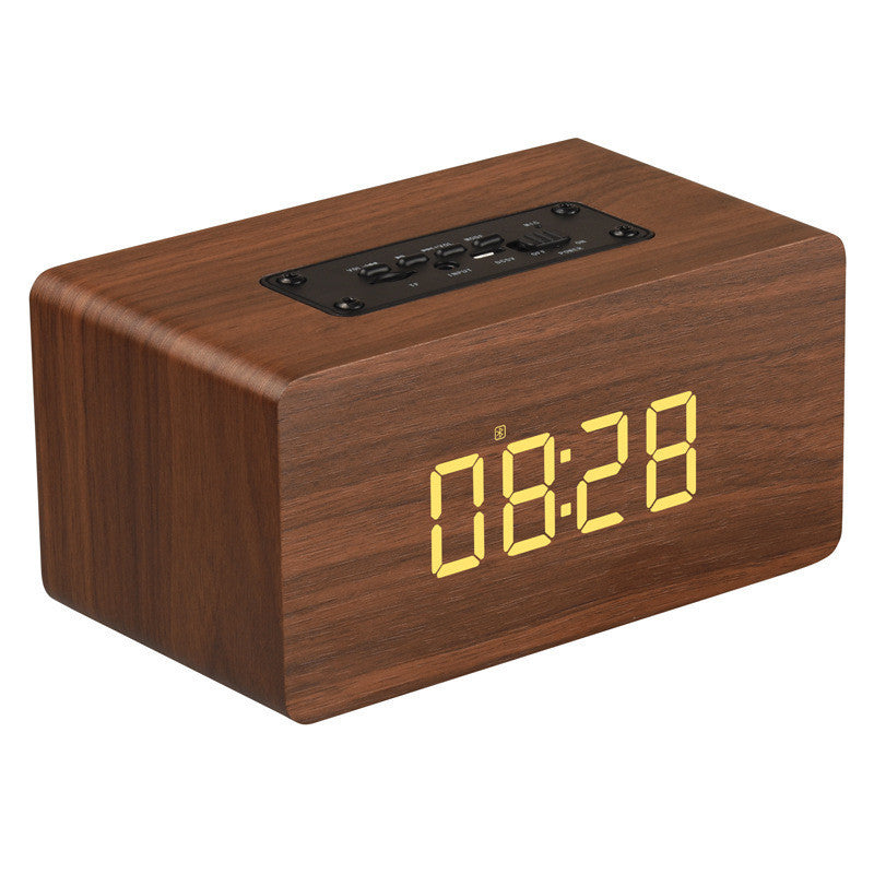 Wooden Clock with Bluetooth Speaker