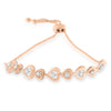 Rose Plated Sterling Silver Diamond Heart-Linked Bolo Bracelet (0.30 cttw, H-I Color, I2-I3 Clarity)