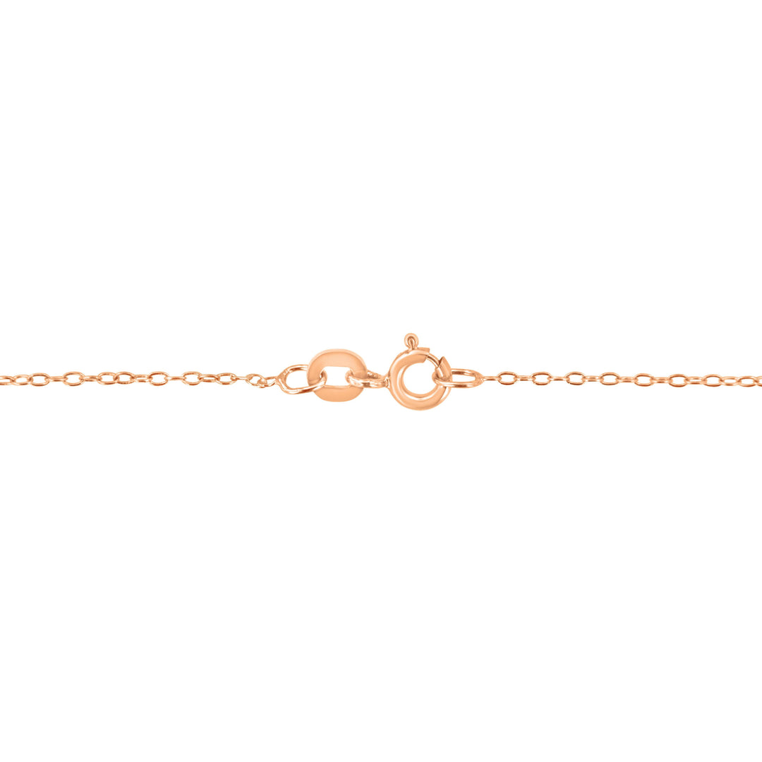 AGS Certified 10K Rose Gold 1/5 Cttw Bezel Set Round Diamond Solitaire 16-18" Adjustable Pendant Necklace (H-I Color, VS1-VS2 Clarity)