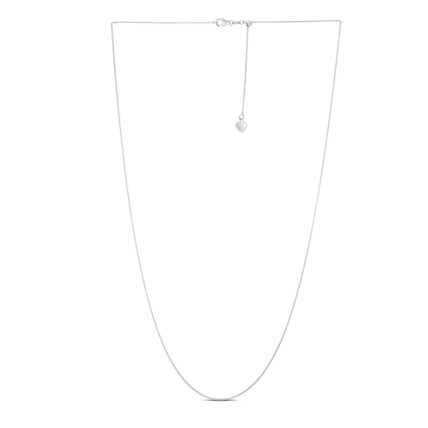 Cadena de cable ajustable en oro blanco de 14k (1,0 mm)