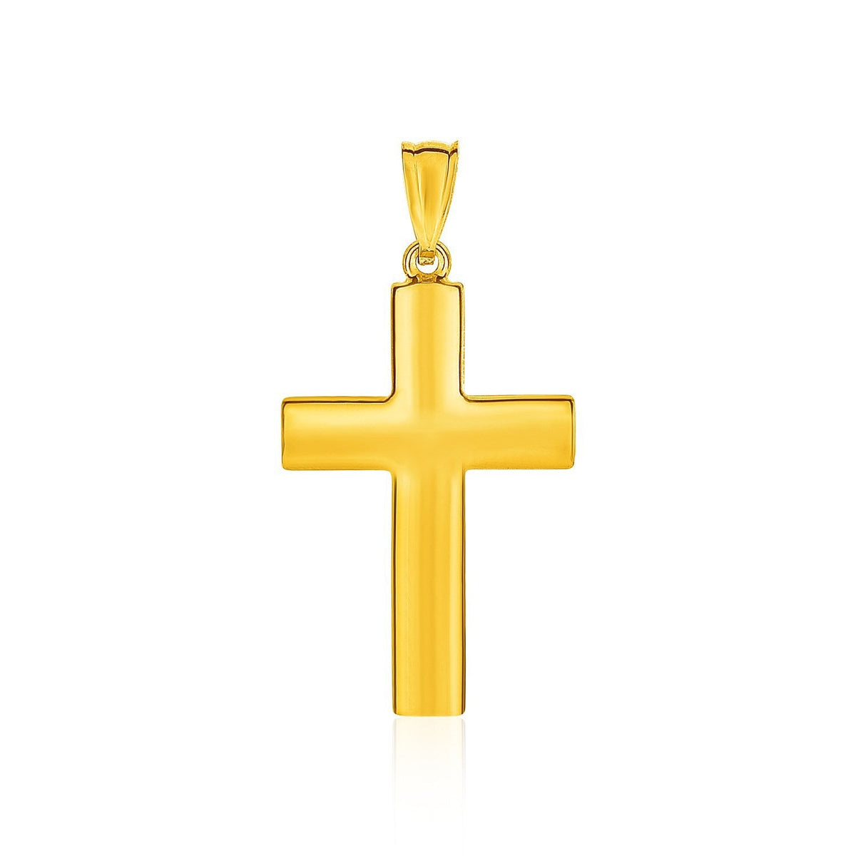 Colgante cruz reversible texturizado de oro amarillo de 14k
