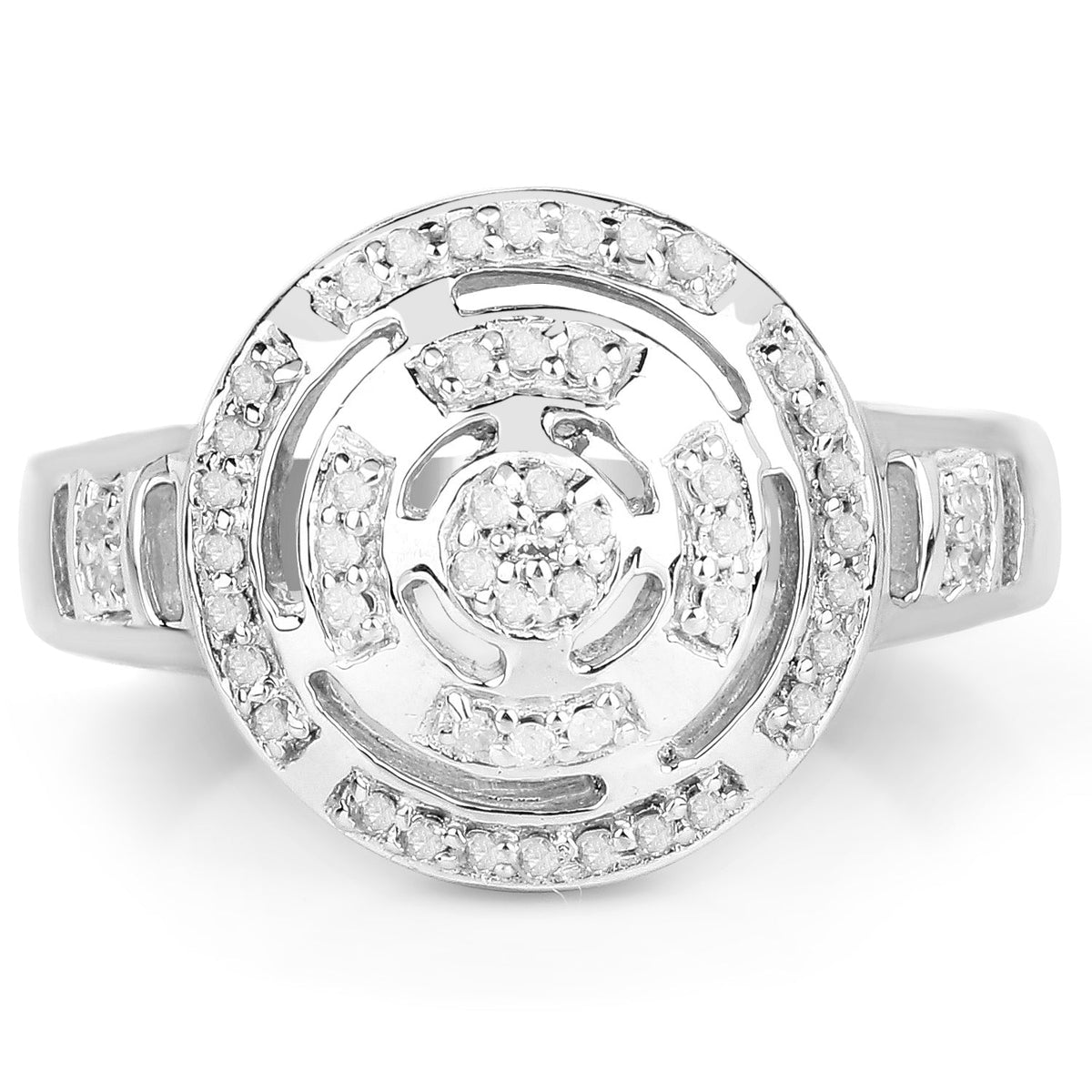 Anillo de plata de ley .925 chapado en oro amarillo de 14 quilates con diamante blanco genuino de 0,21 quilates