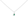 10K White Gold 5x3mm Green Emerald and Diamond Accent Halo Pear Shape 18