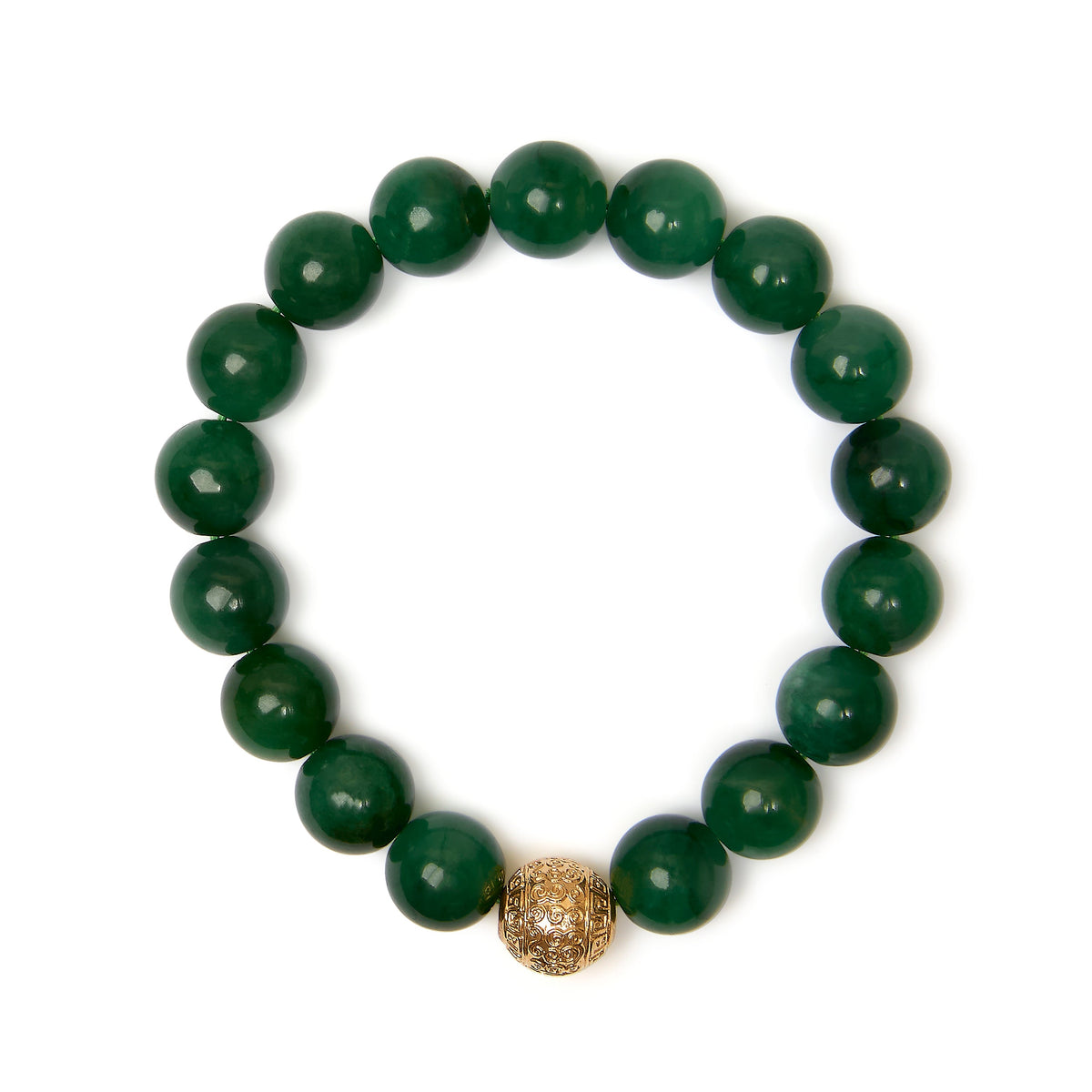 18K Yellow Gold Aventurine Beaded Charm Bracelet - изображение 3 из 3