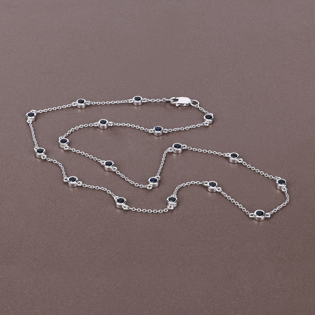 1.98 Carat Genuine Blue Sapphire .925 Sterling Silver Necklace - image 3 of 13