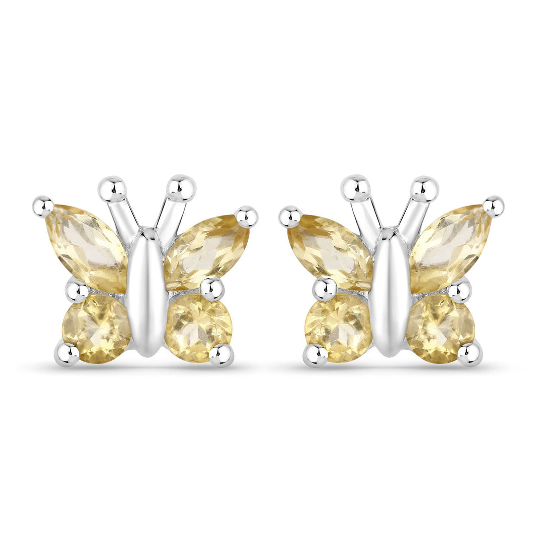 0.88 Carat Genuine Citrine .925 Sterling Silver Earrings