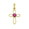 .18ct Ruby Cross Religious Pendant 10KT Yellow Gold