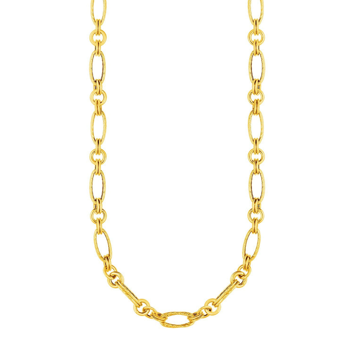 Collar de eslabones retorcidos y pulidos de oro amarillo de 14k