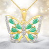 Colgante de plata de ley .925 con esmeralda auténtica de 1.90 quilates y diamantes blancos