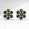 0.84 Carat Genuine Blue Sapphire 10K Yellow Gold Earrings