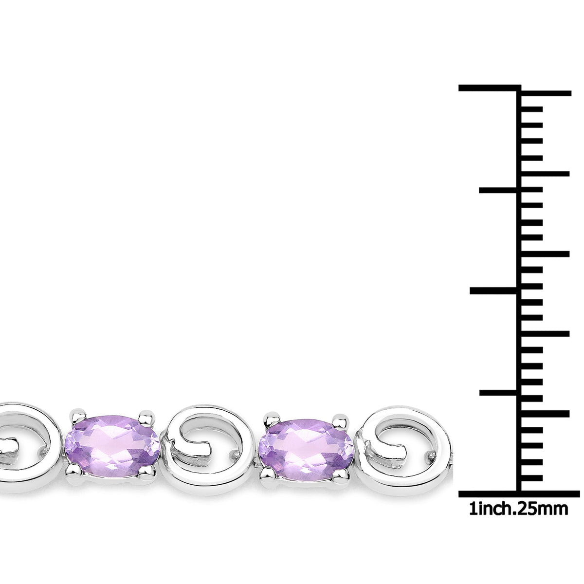 6.88 Carat Genuine Amethyst .925 Sterling Silver Bracelet - изображение 3 из 6