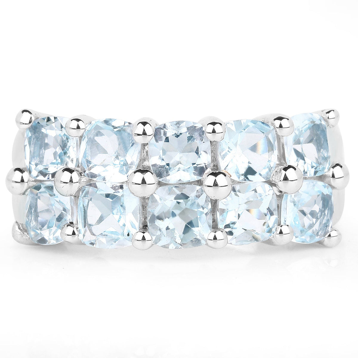 Anillo de 3.60 quilates de topacio azul genuino de plata de ley .925