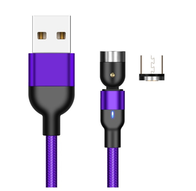 Essager 360° Magnetic Rotating Fast-Charge Cable – USB-C, Micro-USB & Lightning, LED Indicator