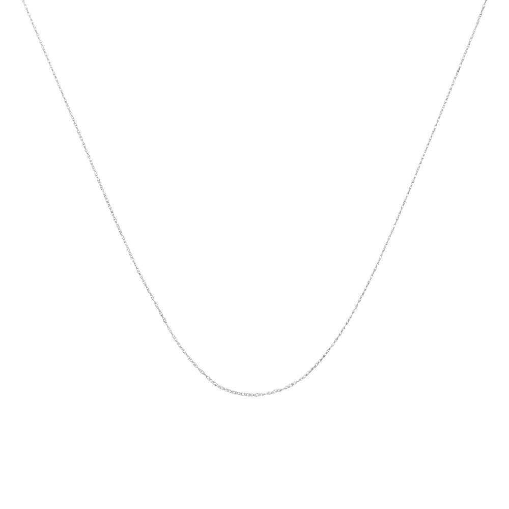 Solid 10K Yellow Gold 0.5mm Slim and Dainty Unisex 18" Rope Chain Necklace