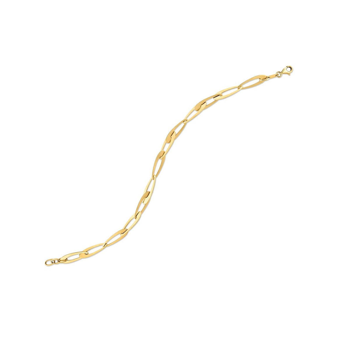 Pulsera de eslabones ovalados italianos de oro amarillo de 14k (5.40 mm)