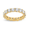 14K Yellow Gold 3.00 Cttw Shared Prong Set Round Cut Diamond Eternity Band (J-K Color, VS1-VS2 Clarity) - Ring Size 7