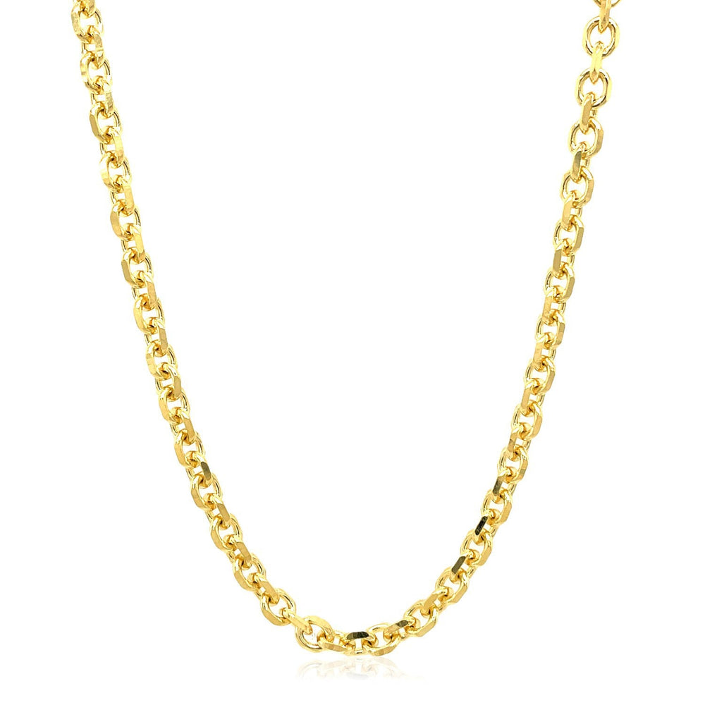 4.0mm 14k Yellow Gold Diamond Cut Cable Link Chain