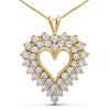 14K Yellow Gold Plated .925 Sterling Silver 4.0 Cttw Diamond Shadow Frame Heart 18