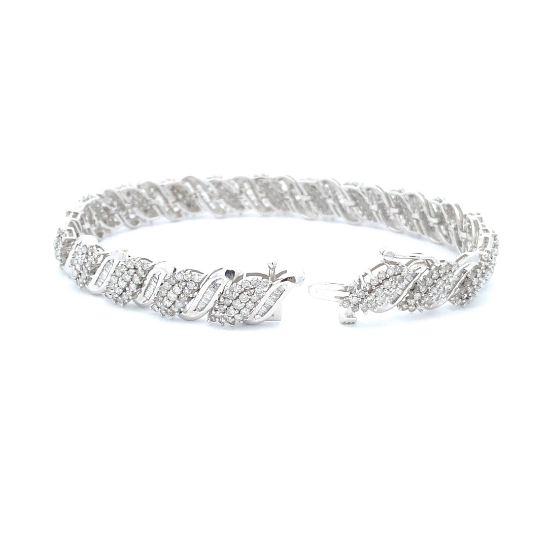Pulsera de tenis de oro blanco de 10 quilates con diamantes genuinos de 5,00 ct