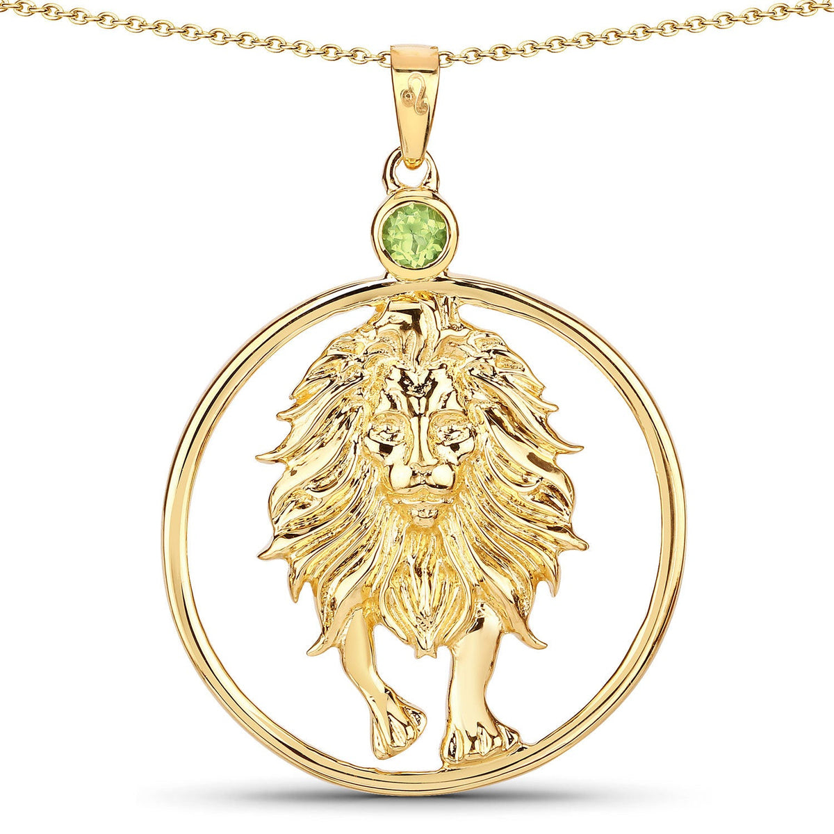 Colgante de plata de ley .925 con peridoto auténtico de 0,24 quilates