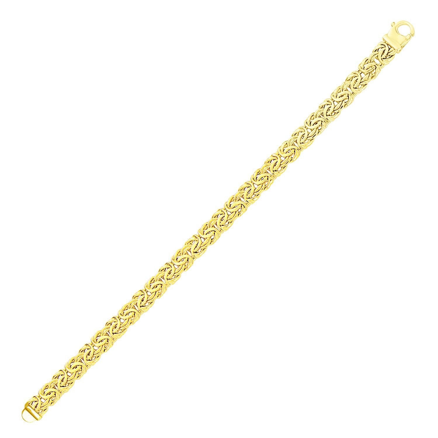 Браслет-цепочка византийского плетения из желтого золота 14 карат