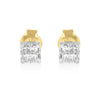 10k Yellow Gold Princess Diamond Quad Stud Earrings (1/4 cttw, J-K Color, I2-I3 Clarity)