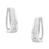 14k White Gold 1/4 Cttw Channel-Set Brilliant Round-Cut Diamond Hoop Earrings (I-J Color, I2-I3 Clarity)