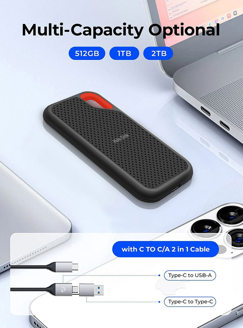 Portable SSD - High-Speed Mobile Solid State Drive with Type-C 3.1