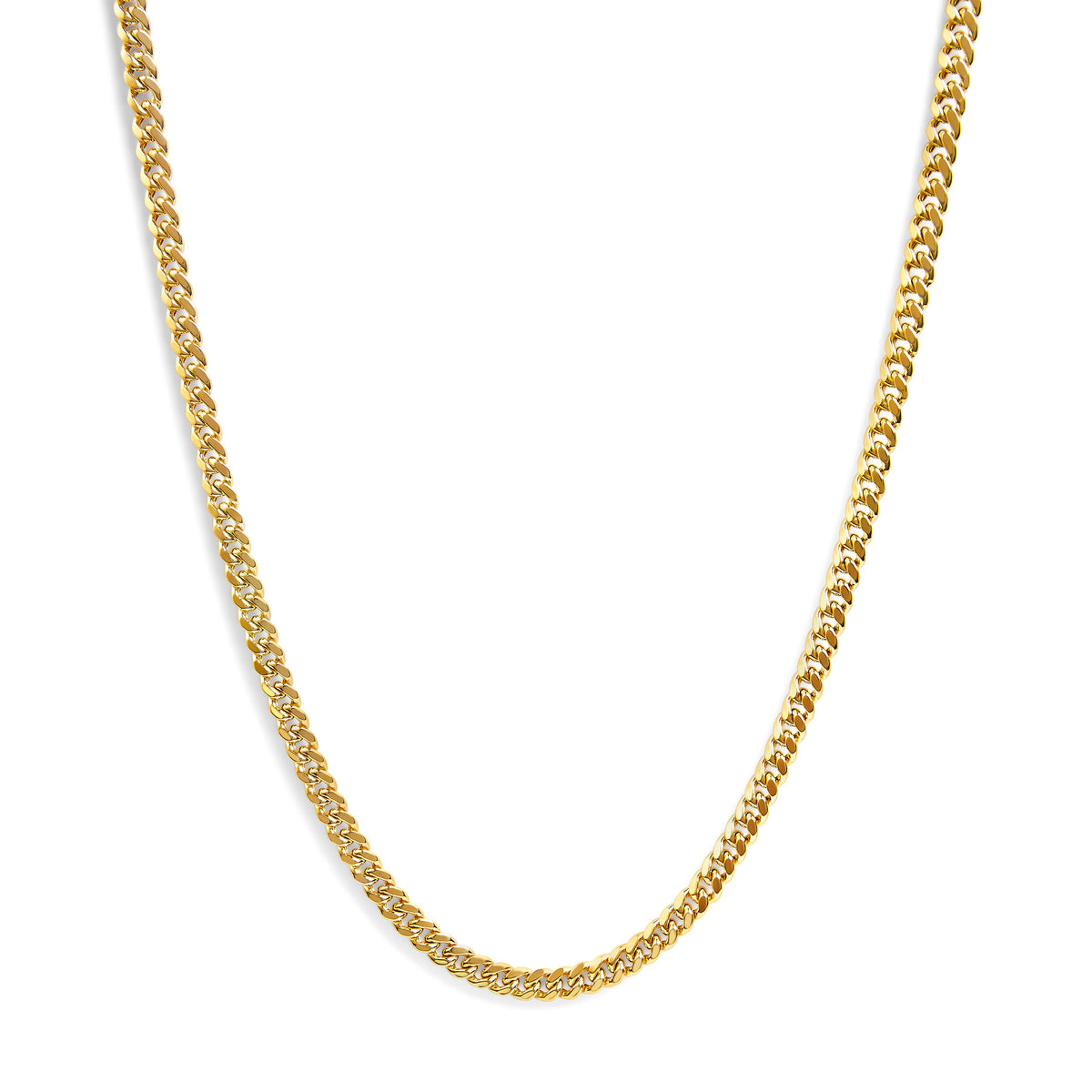 Cadena de oro amarillo macizo de 14 quilates de 6,1 mm estilo cubana clásica - 55,88 cm