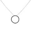 .925 Sterling Silver 4.0 Cttw Black Diamond Open Hoop Circle 18