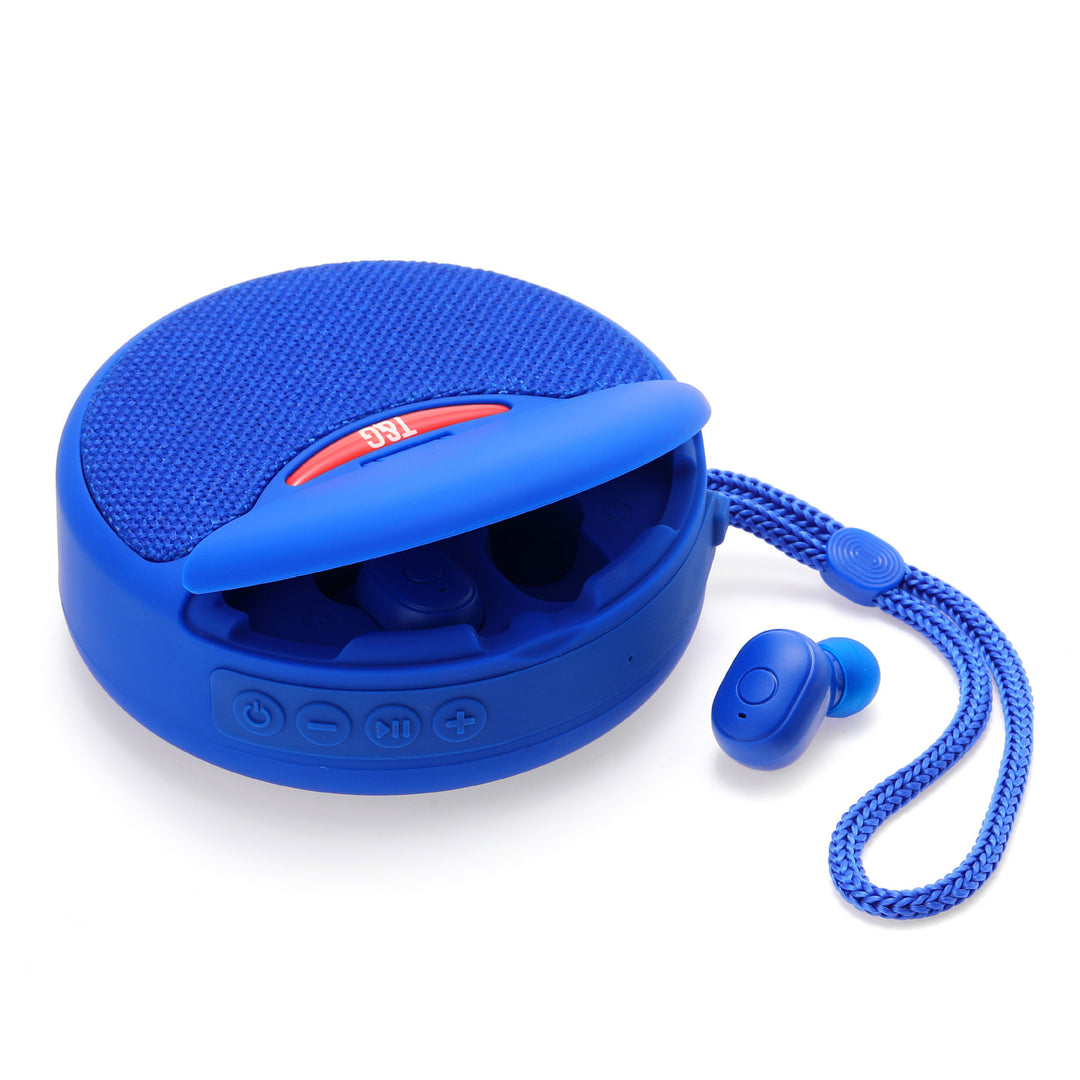 Outdoor Portable Headset Bluetooth Speaker Integrated Wireless 3D Stereo Subwoofer Music Speaker Support TF Card FM Radio