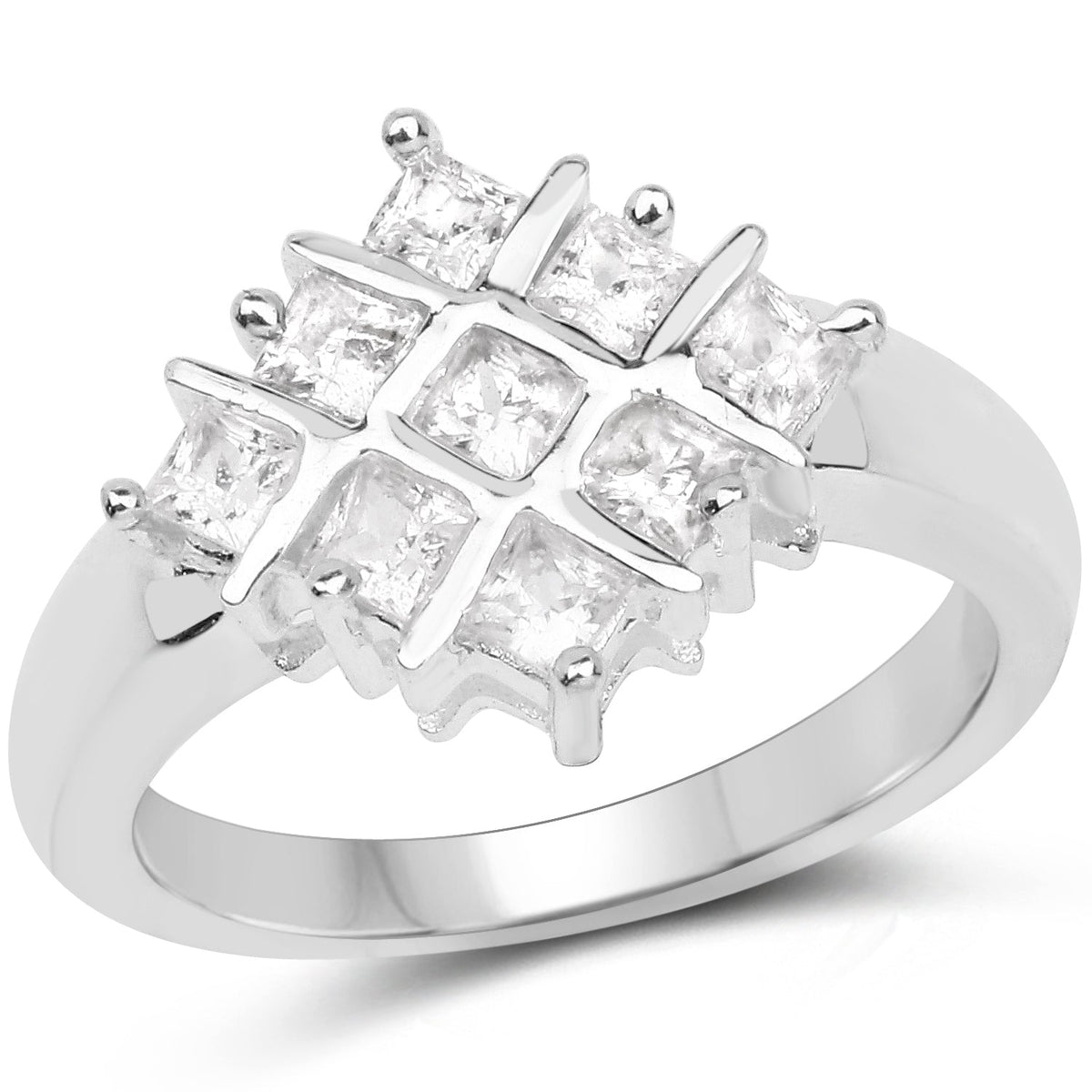 Anillo de plata de ley .925 con zafiro blanco genuino de 1.08 quilates