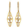 14K Yellow Gold 5/8 Cttw Diamond Geometrical Pillar Drop and Dangle Earrings (G-H Color, SI1-SI2 Clarity)