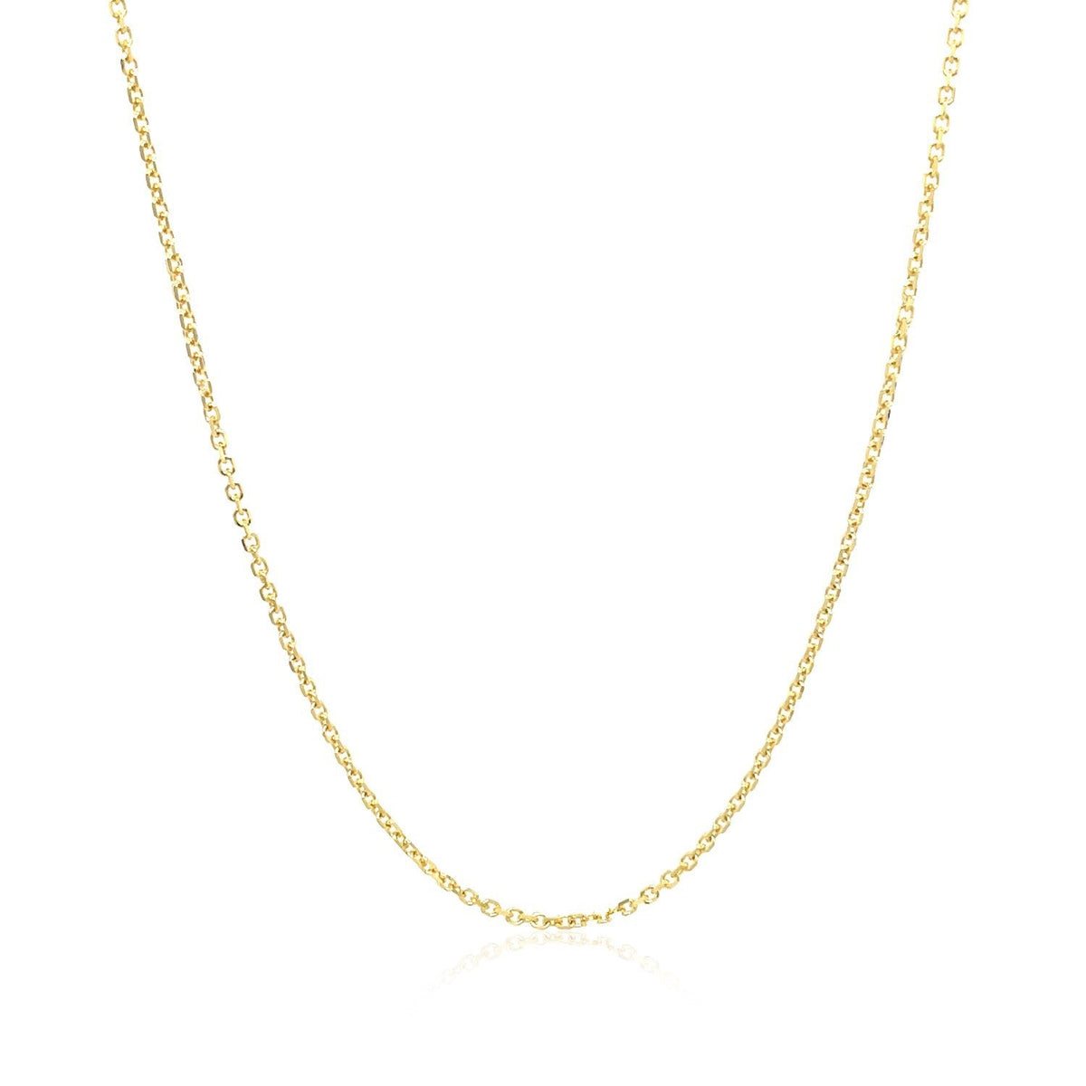 Cadena de Eslabones de Cable con Corte de Diamante de Oro Amarillo de 14k 1.1mm