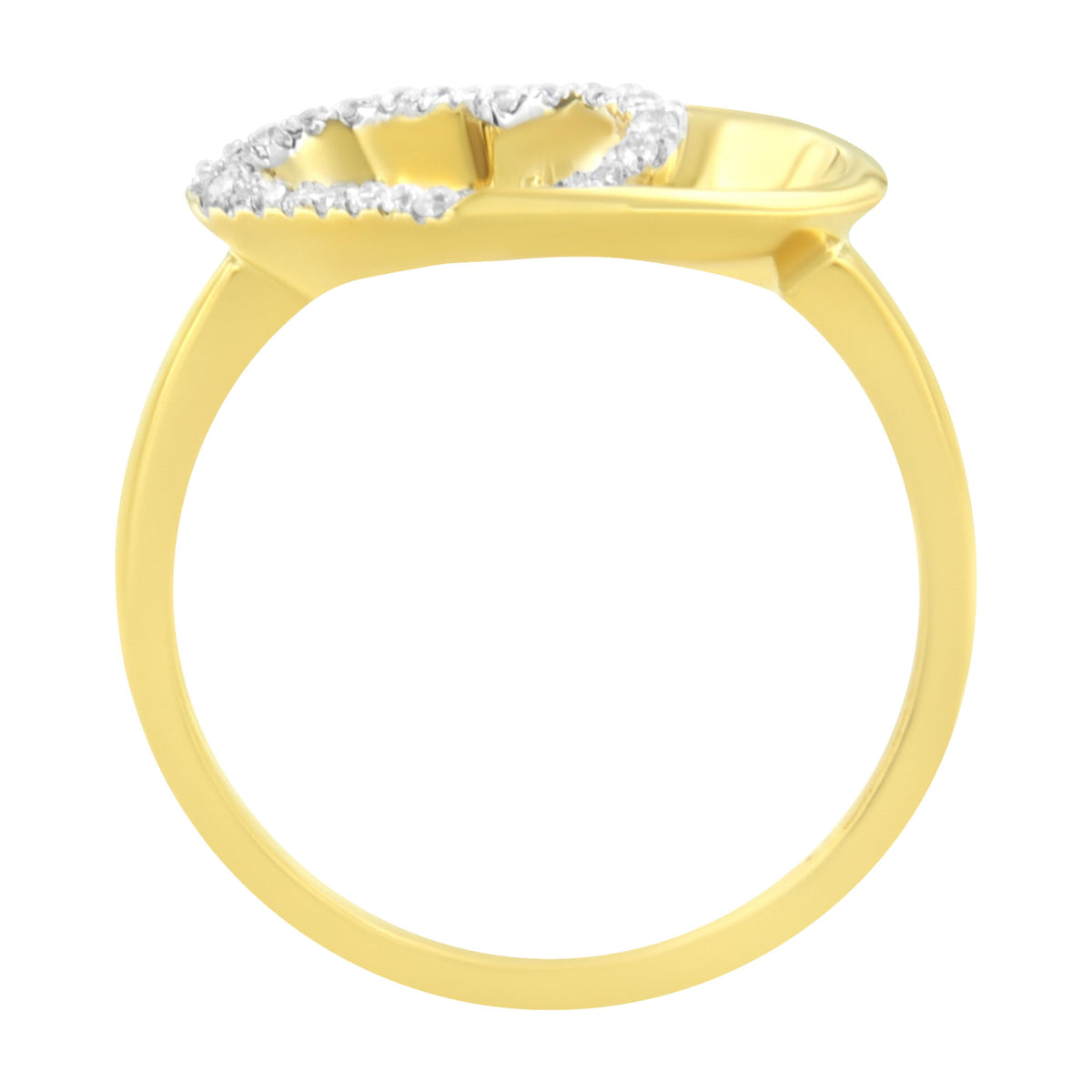 Anillo de oro amarillo de 14 quilates con forma de corazón con diamantes de 0,10 qt. (K-L, I1-I2) - Talla 7