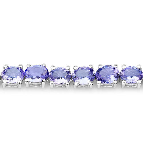 12.21 Carat Genuine Tanzanite .925 Sterling Silver Bracelet - изображение 3 из 9