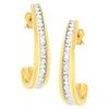 10K Yellow Gold 1 cttw Channel Set Diamond J-Hoop Earrings (H-I Clarity, I1-I2 Color)