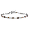 14k White Gold 2 1/4 Cttw Champagne Diamond Bar Link 7