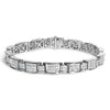 18K White Gold 5.0 Carat Princess Diamond Buckle Link Bracelet