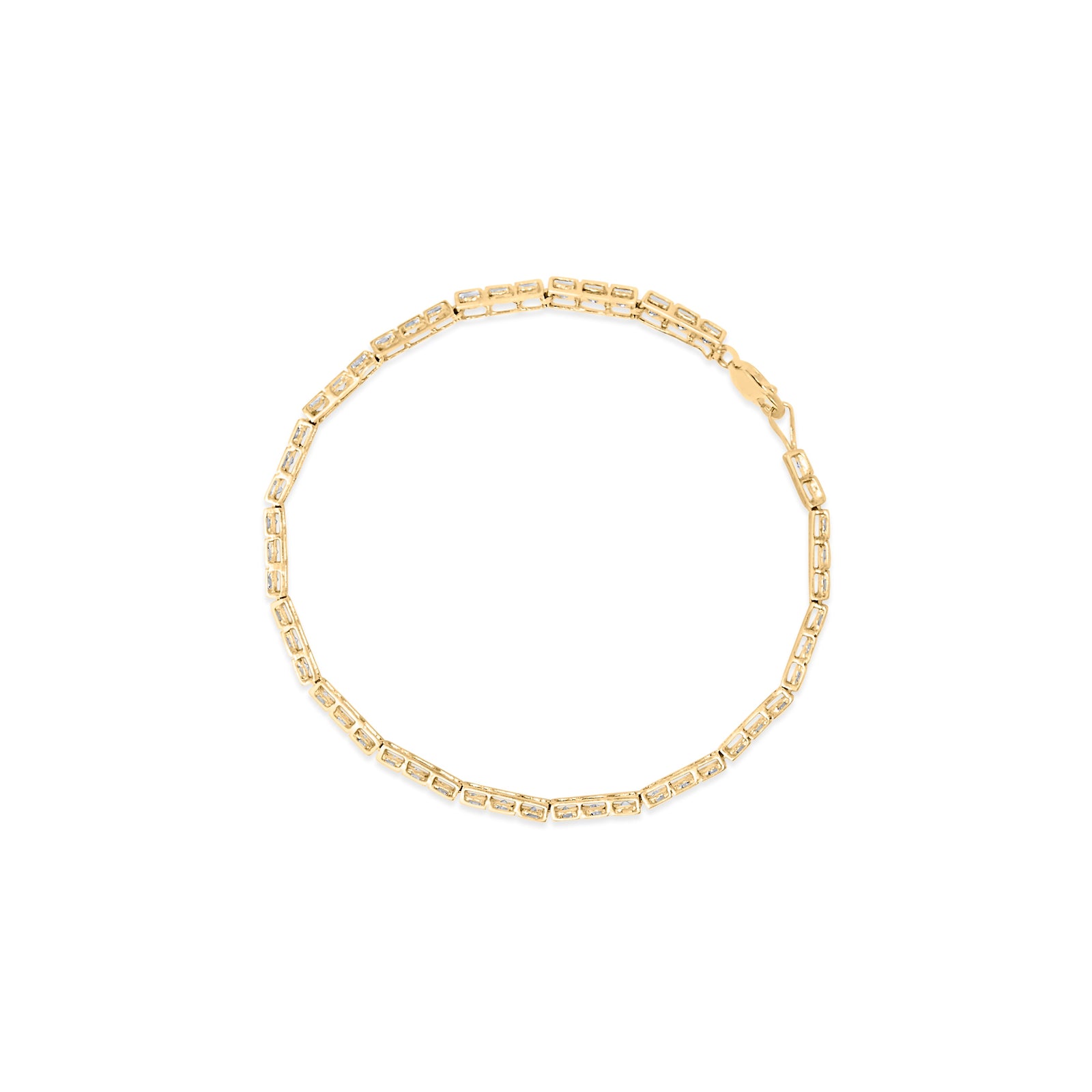 10K Yellow Gold 1.0 Cttw Round Diamond Pave Link Bracelet