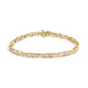 10K Yellow Gold 2.00 Cttw Baguette Diamond Channel Set Link Bracelet