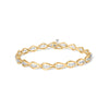 Pulsera de eslabones de oro amarillo de 10 quilates con diamantes de 1/3 Cttw de 3 piedras con diseño de lágrima (color I-J, claridad I1-I2) - 7.25 pulgadas