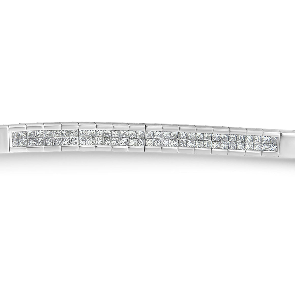 Pulsera de oro blanco de 14 quilates con diamantes talla princesa (1,00 quilates en total, color H-I, claridad SI1-SI2)