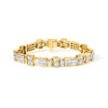 14K Yellow Gold 9 7/8 Cttw Princess and Baguette Diamond Bow and Box Link Tennis Bracelet (G-H Color, VS1-VS2 Clarity) - 7