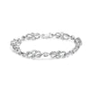 .925 Sterling Silver 1.0 Cttw Diamond Infinity Loop and Swirl Link Bracelet (I-J Color, I2-I3 Clarity) - 7.25