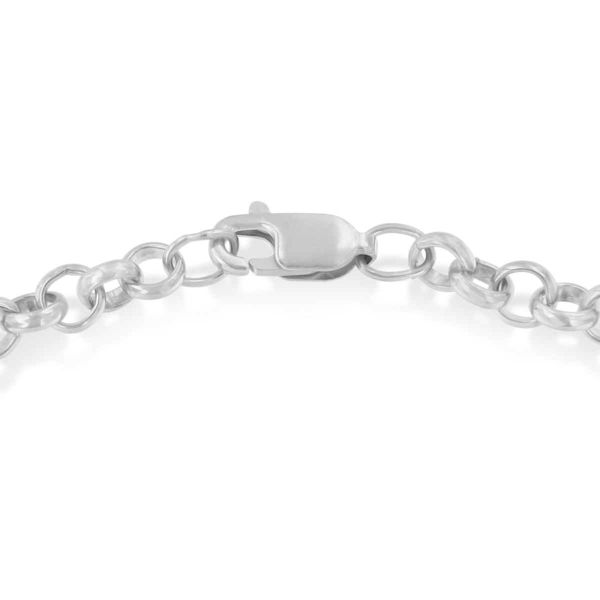 Pulsera de rolo de plata de ley .925 de 7" con lazo de conciencia y dije de corazón de oro amarillo de 10K con diamante de 1/10 Cttw (color H-I, claridad I1-I2)