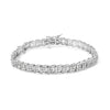 .925 Sterling Silver 2.0 Cttw Diamond Fan-Shaped Fancy Chevron Link Tennis Bracelet (I-J Color, I3 Clarity) - 7